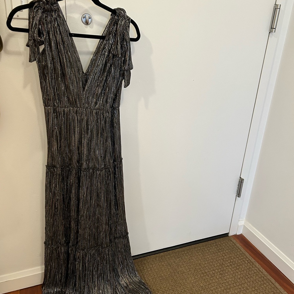 REVOLVE Black and Silver Maxi Dress